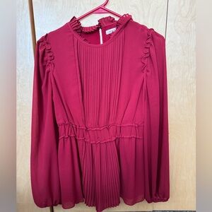 Max Studio Women's Pleated peplum Blouse